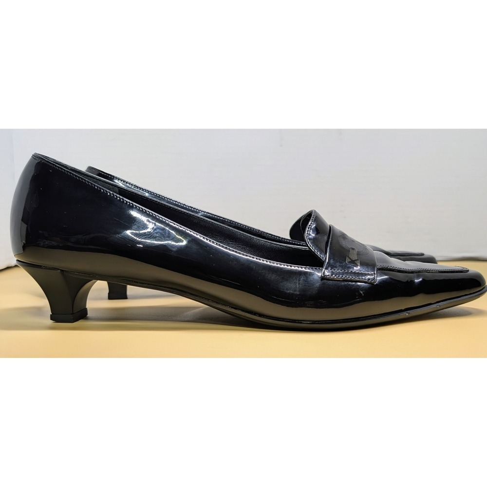 Salvatore Ferragamo Women DL 27626 Gancini Patent Kitten Heel Pump Size 9.5 A - Picture 5 of 13
